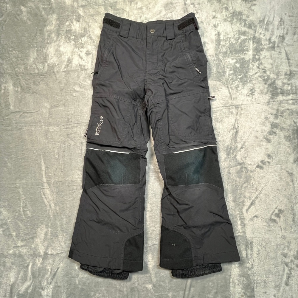 Columbia Titanium Snow Pants Kids Small 8 Black Omni-Heat Ski Trousers